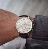 Buy Shop Hugo Boss Navigator White Dial Brown Leather Strap Watch for Men - 1513495 USA Online
