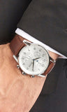 Buy Shop Hugo Boss Navigator White Dial Brown Leather Strap Watch for Men - 1513495 USA Online