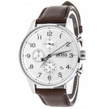 Buy Shop Hugo Boss Navigator White Dial Brown Leather Strap Watch for Men - 1513495 USA Online