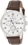 Buy Shop Hugo Boss Navigator White Dial Brown Leather Strap Watch for Men - 1513495 USA Online