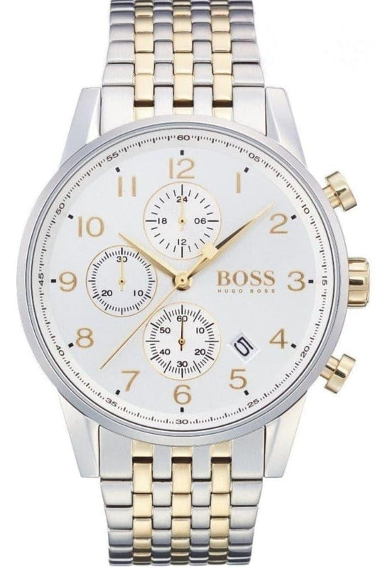 Buy Shop Hugo Boss Navigator White Dial Two Tone Steel Strap Watch for Men - 1513499 USA Online