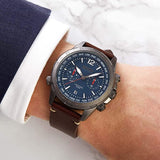 Buy Shop Hugo Boss Nomad Blue Dial Brown Leather Strap Watch for Men - 1513773 USA Online