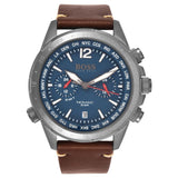 Buy Shop Hugo Boss Nomad Blue Dial Brown Leather Strap Watch for Men - 1513773 USA Online