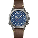 Buy Shop Hugo Boss Nomad Blue Dial Brown Leather Strap Watch for Men - 1513773 USA Online