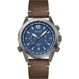 Buy Shop Hugo Boss Nomad Blue Dial Brown Leather Strap Watch for Men - 1513773 USA Online
