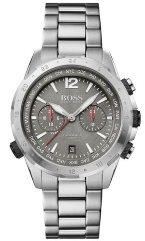 Buy Shop Hugo Boss Nomad Grey Dial Silver Steel Strap Watch for Men - 1513774 USA Online