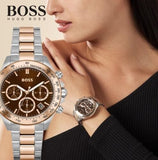 Buy Shop Hugo Boss Novia Brown Dial Two Tone Steel Strap Watch for Women - 1502617 USA Online