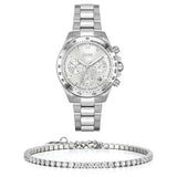 Buy Shop Hugo Boss Novia Chronograph Silver Dial Silver Steel Strap Watch for Women - 1502616 USA Online