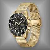 Buy Shop Hugo Boss Ocean Edition Black Dial Gold Mesh Bracelet Watch for Men - 1513703 USA Online