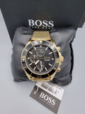 Buy Shop Hugo Boss Ocean Edition Black Dial Gold Mesh Bracelet Watch for Men - 1513703 USA Online