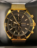 Buy Shop Hugo Boss Ocean Edition Black Dial Gold Mesh Bracelet Watch for Men - 1513703 USA Online