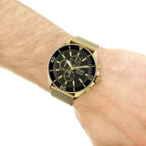 Buy Shop Hugo Boss Ocean Edition Black Dial Gold Mesh Bracelet Watch for Men - 1513703 USA Online