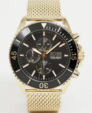 Buy Shop Hugo Boss Ocean Edition Black Dial Gold Mesh Bracelet Watch for Men - 1513703 USA Online
