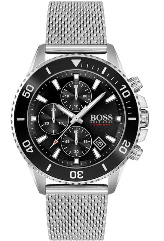 Buy Shop Hugo Boss Ocean Edition Black Dial Silver Mesh Bracelet Watch for Men - 1513701 USA Online