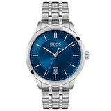 Buy Shop Hugo Boss Officer Chronograph Blue Dial Silver Steel Strap Watch for Men - 1513615 USA Online