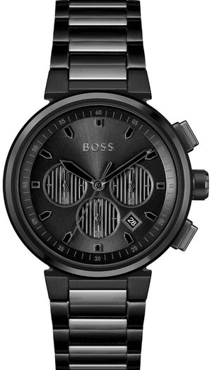 Buy Shop Hugo Boss One Chronograph Black Dial Black Steel Strap Watch For Men - 1514001 USA Online