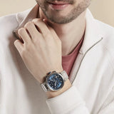 Buy Shop Hugo Boss One Chronograph Blue Dial Silver Steel Strap Watch For Men - 1513999 USA Online