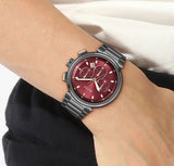 Buy Shop Hugo Boss One Chronograph Red Dial Grey Steel Strap Watch For Men - 1514000 USA Online