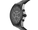 Buy Shop Hugo Boss Onyx Black Dial Black Leather Strap Watch for Men - 1513367 USA Online