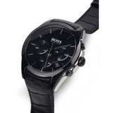 Buy Shop Hugo Boss Onyx Black Dial Black Leather Strap Watch for Men - 1513367 USA Online