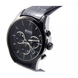 Buy Shop Hugo Boss Onyx Black Dial Black Leather Strap Watch for Men - 1513367 USA Online