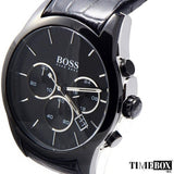 Buy Shop Hugo Boss Onyx Black Dial Black Leather Strap Watch for Men - 1513367 USA Online