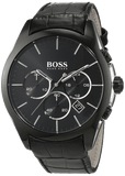 Buy Shop Hugo Boss Onyx Black Dial Black Leather Strap Watch for Men - 1513367 USA Online