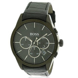 Buy Shop Hugo Boss Onyx Black Dial Black Leather Strap Watch for Men - 1513367 USA Online