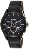 Buy Shop Hugo Boss Onyx Black Dial Black Leather Strap Watch for Men - 1513367 USA Online
