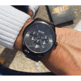 Buy Shop Hugo Boss Onyx Black Dial Black Steel Strap Watch for Men - 1513365 USA Online
