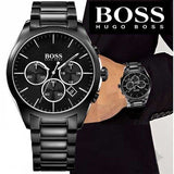 Buy Shop Hugo Boss Onyx Black Dial Black Steel Strap Watch for Men - 1513365 USA Online