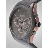 Buy Shop Hugo Boss Onyx Grey Dial Black Leather Strap Watch for Men - 1513366 USA Online