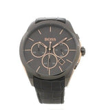 Buy Shop Hugo Boss Onyx Grey Dial Black Leather Strap Watch for Men - 1513366 USA Online