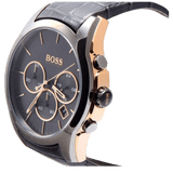 Buy Shop Hugo Boss Onyx Grey Dial Black Leather Strap Watch for Men - 1513366 USA Online