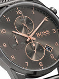 Buy Shop Hugo Boss Onyx Grey Dial Black Leather Strap Watch for Men - 1513366 USA Online