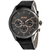 Buy Shop Hugo Boss Onyx Grey Dial Black Leather Strap Watch for Men - 1513366 USA Online