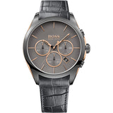 Buy Shop Hugo Boss Onyx Grey Dial Black Leather Strap Watch for Men - 1513366 USA Online