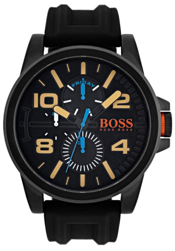 Buy Shop Hugo Boss Orange Detroit Analog Black Dial Black Silicone Strap Watch For Men - 1550011 USA Online