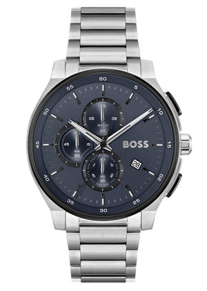 Buy Shop Hugo Boss Peak 2.0 Chronograph Blue Dial SIlver Steel Strap Watch for Men - 1514189 USA Online