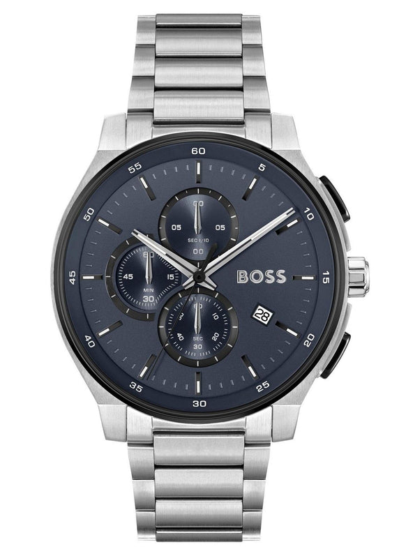 Buy Shop Hugo Boss Peak 2.0 Chronograph Blue Dial SIlver Steel Strap Watch for Men - 1514189 USA Online