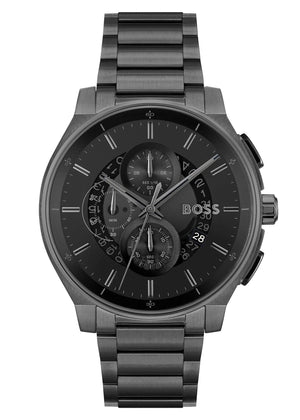 Buy Shop Hugo Boss Peak Chronograph Black Dial Black Steel Strap Watch for Men - 1514192 USA Online