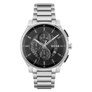 Buy Shop Hugo Boss Peak Chronograph Black Dial Silver Steel Strap Watch for Men - 1514191 USA Online