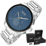 Buy Shop Hugo Boss Peak Chronograph Blue Dial Silver Steel Strap Watch for Men - 1513763 USA Online