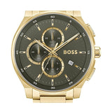 Buy Shop Hugo Boss Peak Chronograph Olive Green Dial Gold Steel Strap Watch for Men - 1514190 USA Online