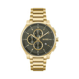 Buy Shop Hugo Boss Peak Chronograph Olive Green Dial Gold Steel Strap Watch for Men - 1514190 USA Online