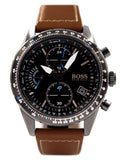 Buy Shop Hugo Boss Pilot Black Dial Brown Leather Strap Watch for Men - 1513851 USA Online