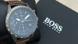 Buy Shop Hugo Boss Pilot Edition Blue Dial Brown Leather Strap Watch for Men - 1513852 USA Online