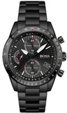 Buy Shop Hugo Boss Pilot Edition Chronograph Black Dial Black Steel Strap Watch for Men - 1513854 USA Online