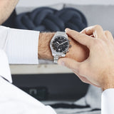 Buy Shop Hugo Boss Pioneer Black Dial Silver Steel Strap Watch for Men - 1513712 USA Online