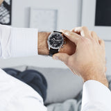 Buy Shop Hugo Boss Pioneer Chronograph Black Dial Black Leather Strap Watch For Men - 1513708 USA Online